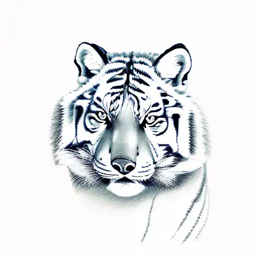 Siberian Tiger mix with red fox tattoo design idea