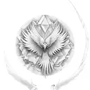 cartoon neotraditional Phoenix tattoo design idea