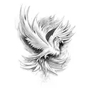 cartoon neotraditional Phoenix tattoo design idea