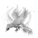 cartoon neotraditional Phoenix tattoo design idea