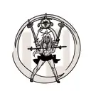 A tattoo of the philosopher's stone from Full Metal Alchemist combined with a barbell, symbolizing the pursuit of self-improvement through alchemy and exercise. tattoo design idea