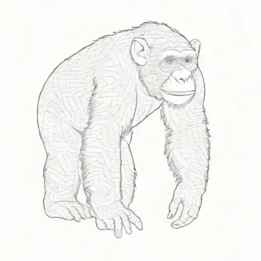 chimpanzee tattoo design idea