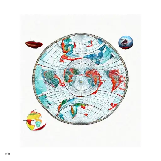 A new-school style tattoo of a red hot chili pepper flying over a world map tattoo design idea