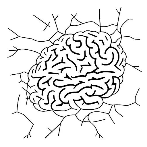 Abstract brain cell (neuron)  tattoo design idea