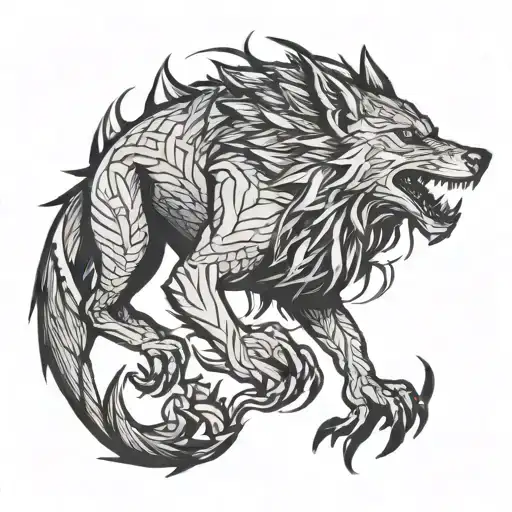 fen'harel, dread wolf, dragon age inquisition dread wolf tattoo design idea