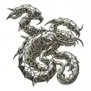 scorpion in strike pose tattoo design idea