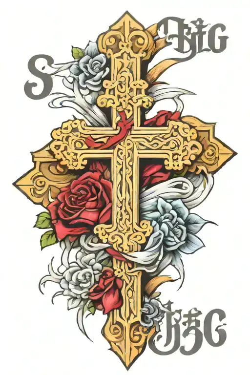John 3:16 and 3 crosses tattoo design idea