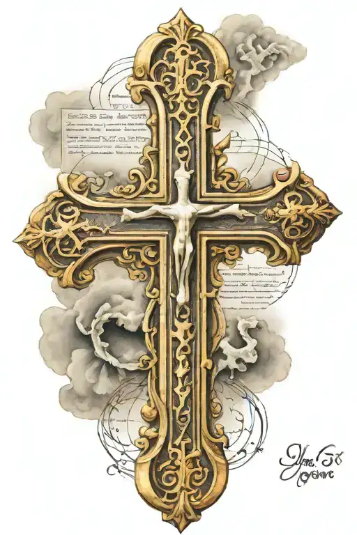 John 3:16 and 3 crosses tattoo design idea