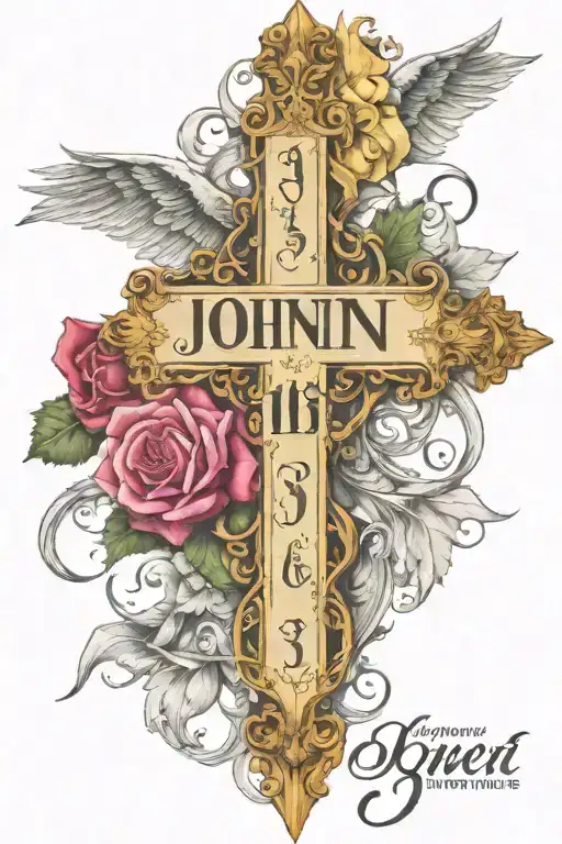 john 3:16 scripture intertwined tattoo design idea