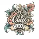 name tattoo Chloe tattoo design idea