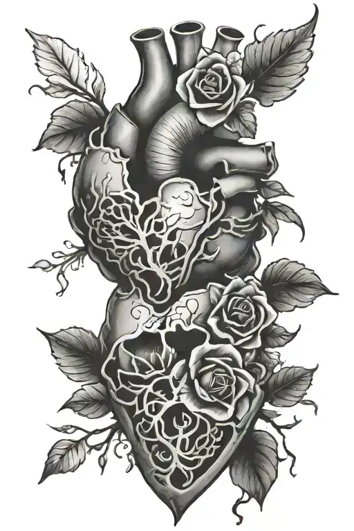 heart broken tattoo design idea