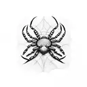 spider butterfly split in half tattoo design idea