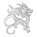 vietnamese style dragon with dora the explorer face tattoo design idea