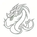 vietnamese style dragon with dora the explorer face tattoo design idea