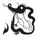 minimalist vietnamese style dragon tattoo design idea