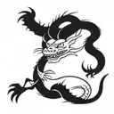 minimalist vietnamese style dragon tattoo design idea
