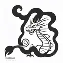 minimalist vietnamese style dragon tattoo design idea