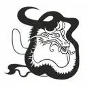 minimalist vietnamese style dragon tattoo design idea