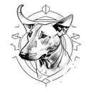 Bull terrier  tattoo design idea