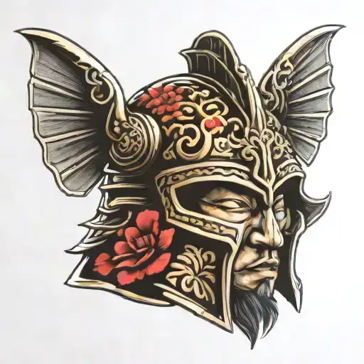 gladiator helmet tattoo design idea