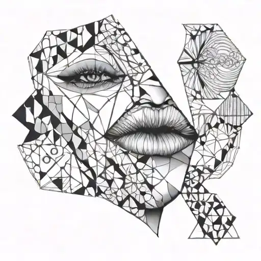 Head Side Finger silencing lips tattoo design idea