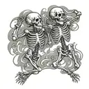 dancing skeletons tattoo design idea