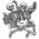 dancing skeletons tattoo design idea