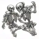 dancing skeletons tattoo design idea