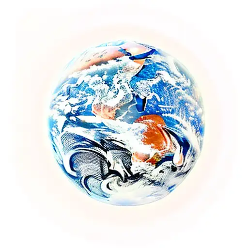 couple holding hands looking down at earth from moon tattoo design idea