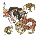 aronai traditional bodo tattoo design idea