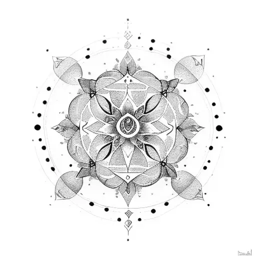 circular tattoo with Sanskrit mantra tattoo design idea