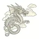 dragon and clouds  tattoo design idea