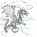 dragon and clouds  tattoo design idea