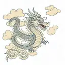 dragon and clouds  tattoo design idea
