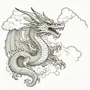 dragon and clouds  tattoo design idea