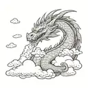 dragon and clouds surrounding tattoo design idea