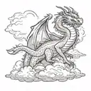 dragon and clouds surrounding tattoo design idea
