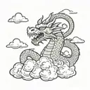 dragon and clouds surrounding tattoo design idea