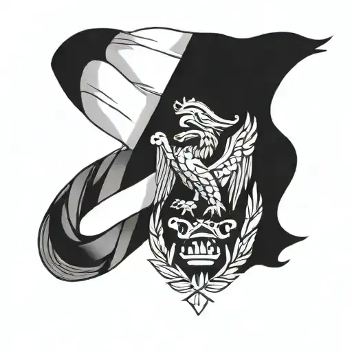 Italian flag intertwined with a laurel wreath and eagle tattoo design idea