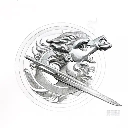 Apollo greek god sun chariot tattoo design idea