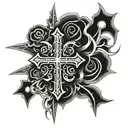 chrome hearts cross webs tattoo design idea
