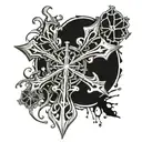 chrome hearts cross webs tattoo design idea