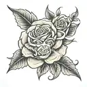 $100 dollar bill rose tattoo design idea