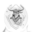 using the Denari coin suit from the Italian card deck briscola create a stylised tattoo tattoo design idea