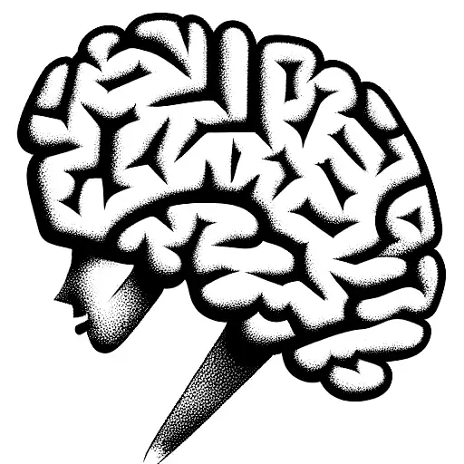 brain versus heart tattoo design idea