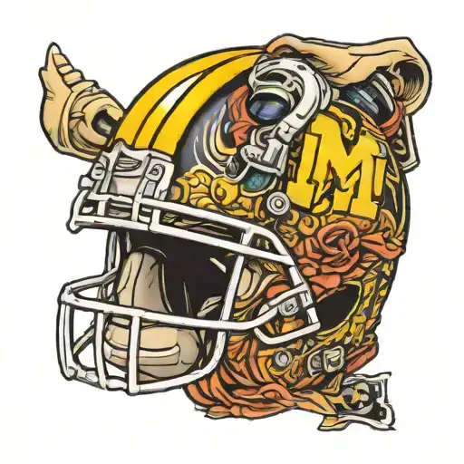 university of michigan football helmet tattoo design idea