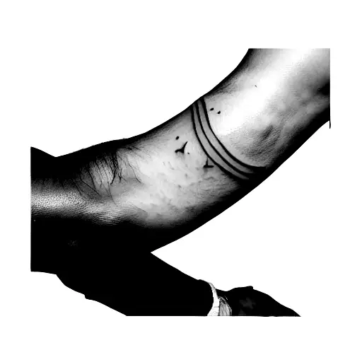 black arm lines with the name iker and josefina tattoo design idea