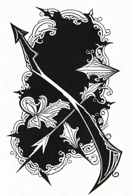 arrow going tattoo design idea