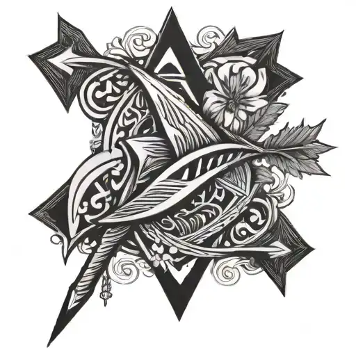 arrow going thru tattoo design idea