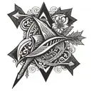 arrow going thru tattoo design idea